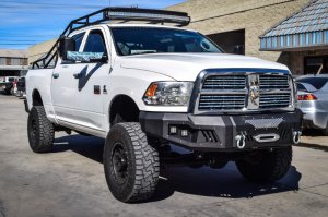 Ram 2500 Bumper - Front - DV8 Offroad - Modular design with mesh aluminum grills - Sand texture black finish - `10-`18